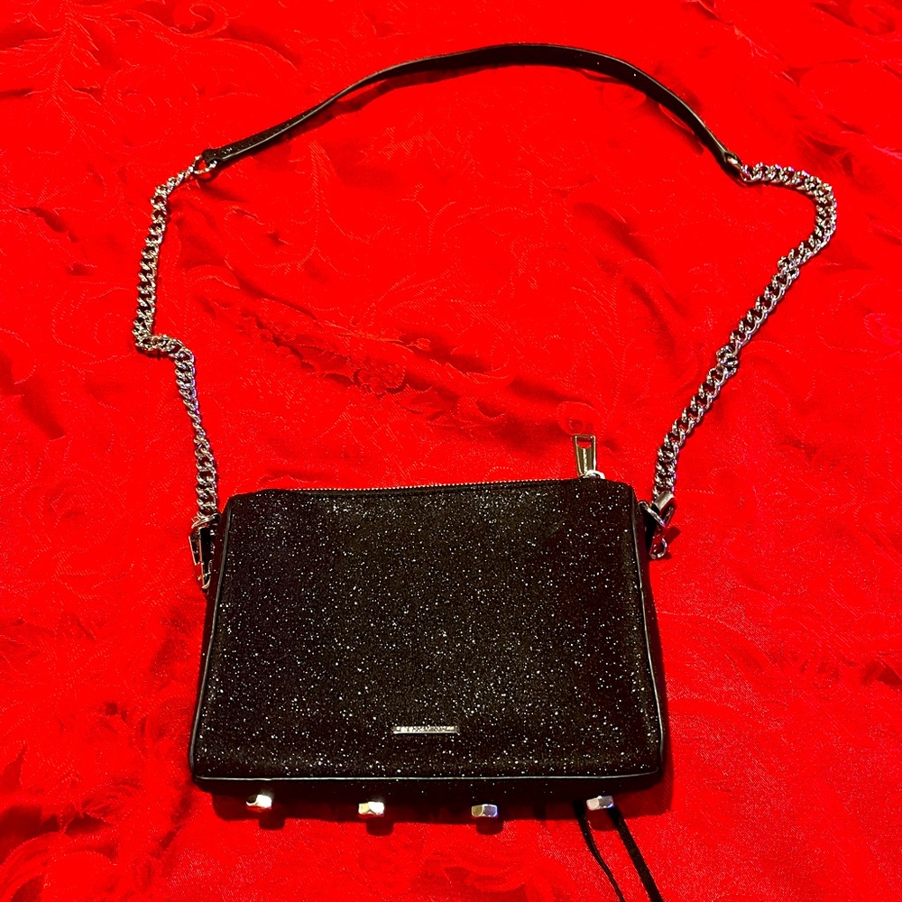 Rebecca Minkoff black sparkle crossbody.
